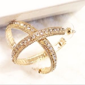 BaubleBar Jewelry - 💎💎 Chic Gold Cubic Zirconia Hoop Earrings BaubleBar Jewelry - 💎💎 Chic Gold Cubic Zirconia Hoop Earrings